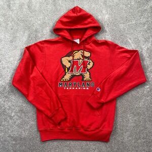 Maryland Terrapins NCCA Pullover Hoodies Champion Men's Size S Red